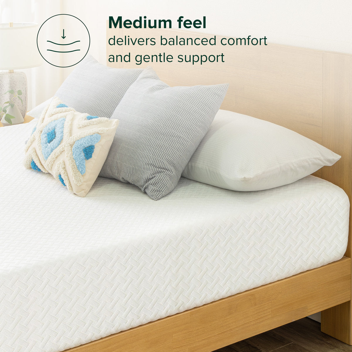 10" Medium Cooling Gel Memory Foam Mattress And Marvelwood Solid Wood Platform Bed Frame Set-queen, Dark Natural Wood