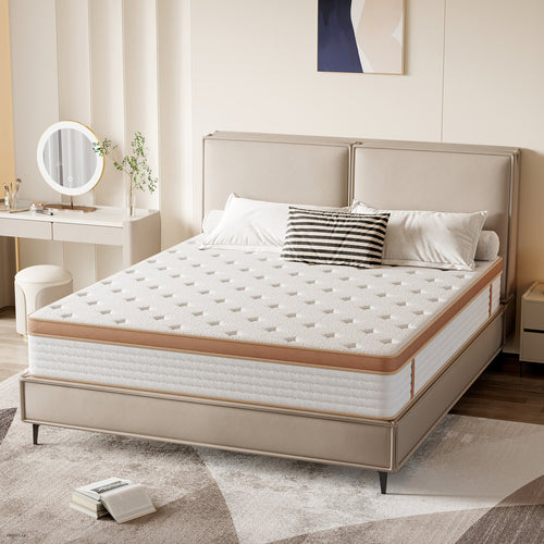 10 Inch Twin Hybrid Mattress in a Box, Memory Foam and Pocket Springs, Medium Firm, Pressure Relief and Motion Isolation