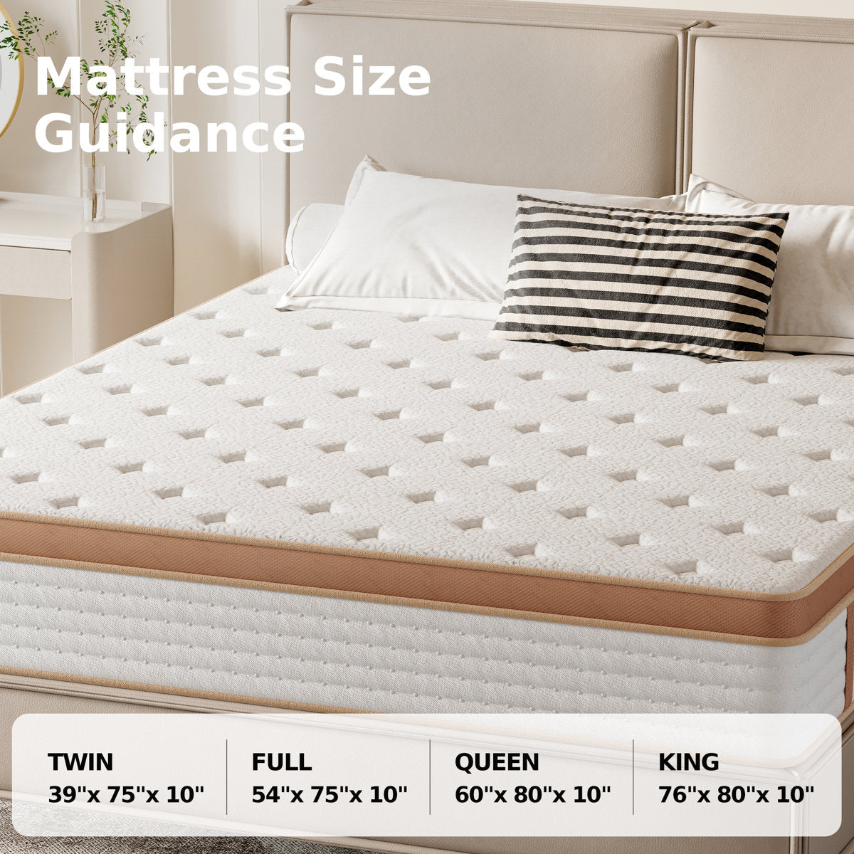 10 Inch Twin Hybrid Mattress in a Box, Memory Foam and Pocket Springs, Medium Firm, Pressure Relief and Motion Isolation