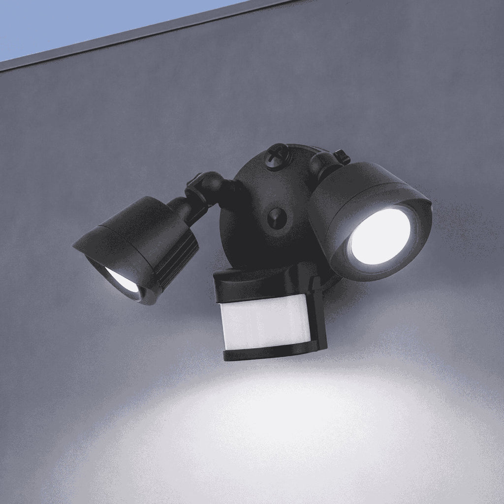 120 Watt 2 - Head LED Hardwired Outdoor Security Flood Light with Motion Sensor
