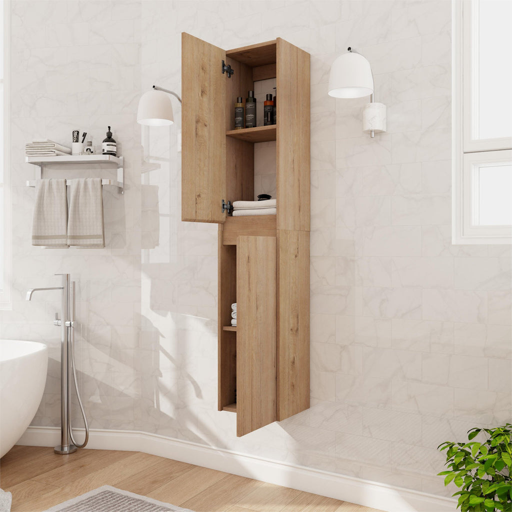 12" Floating Bathroom Side Cabinet With Soft Close Door