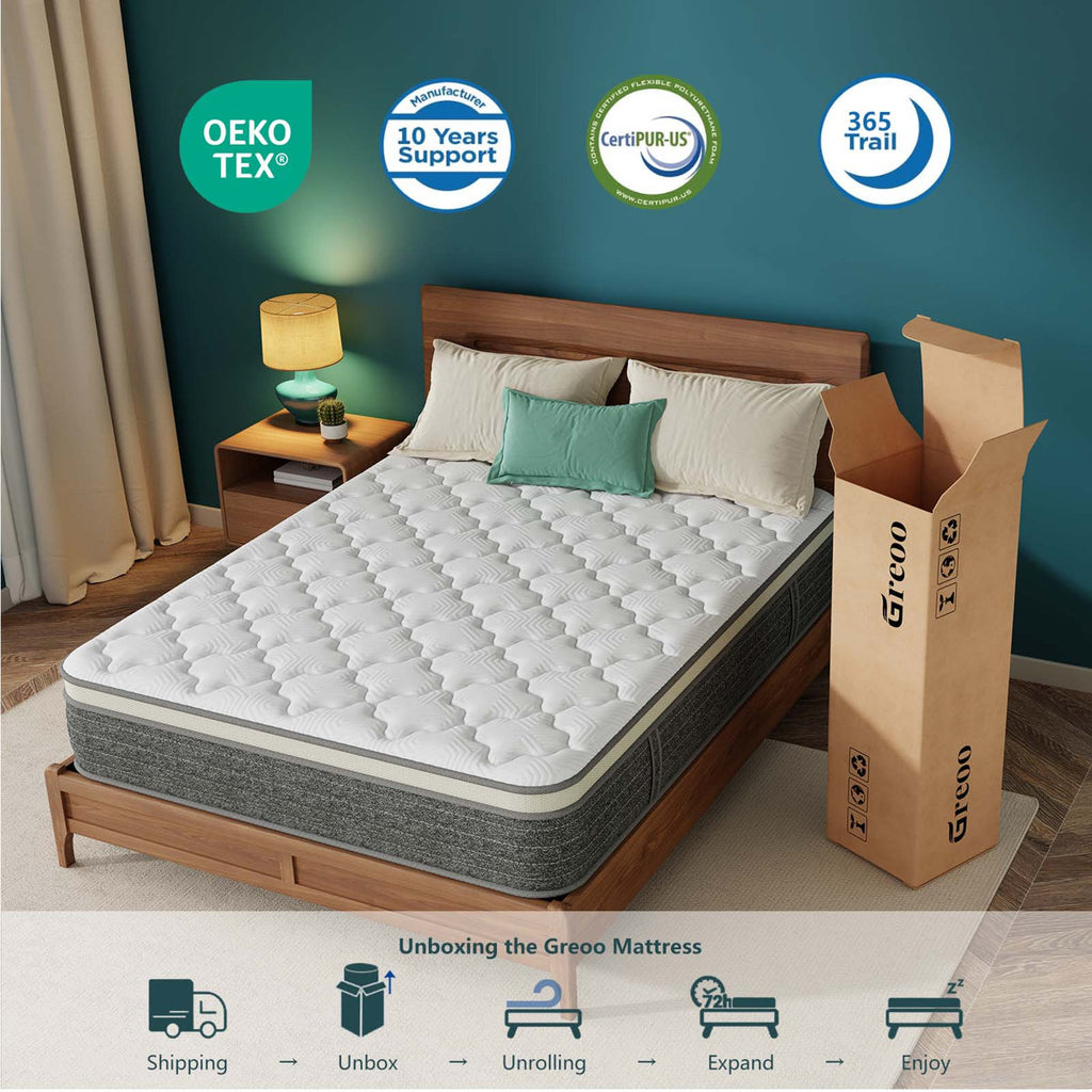 12" Medium Firm Cooling Hybrid Mattress in a Box with Gel Memory Foam & Pocket Springs, Pressure Relief, Motion Isolation, Edge Support, CertiPUR-US