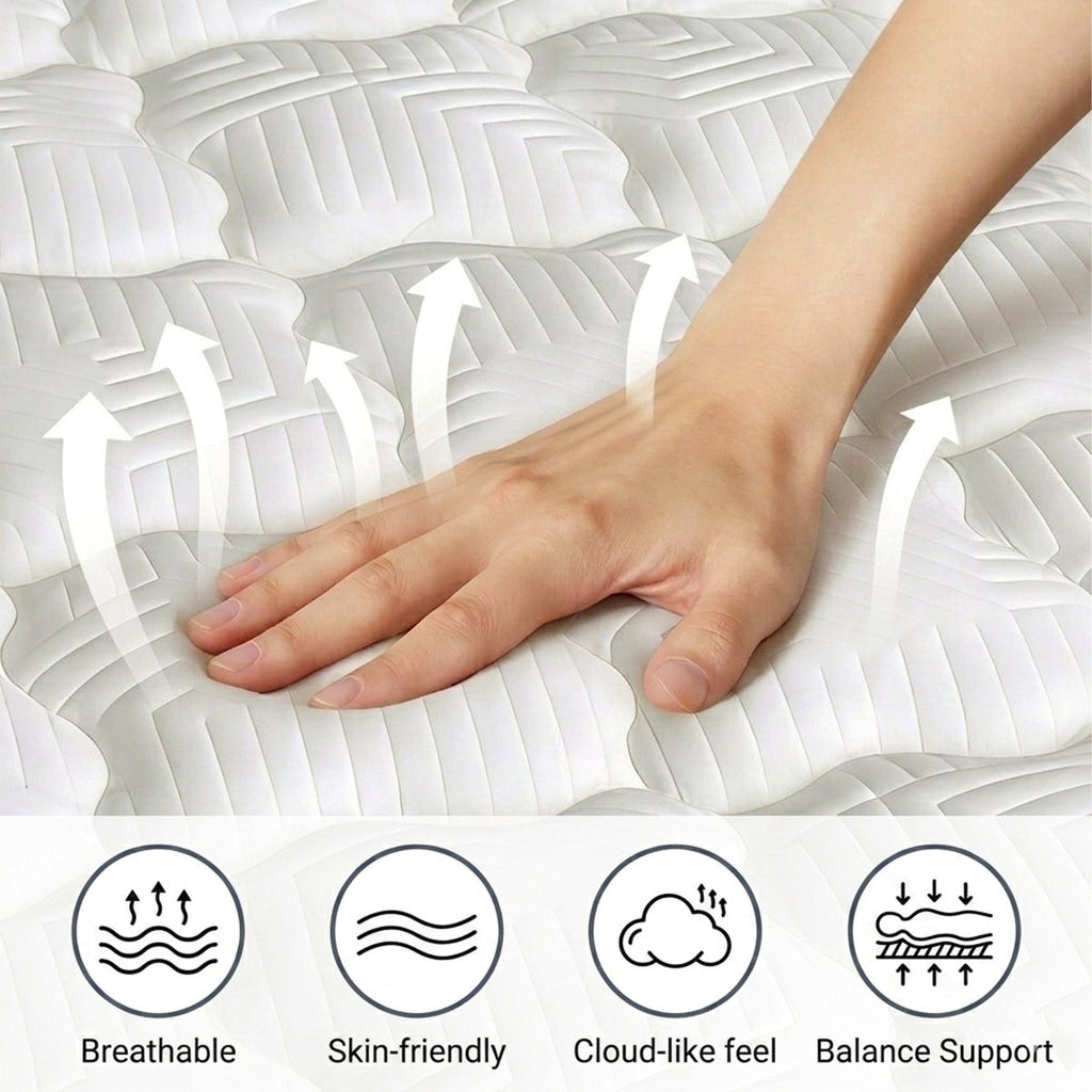 12" Medium Firm Cooling Hybrid Mattress in a Box with Gel Memory Foam & Pocket Springs, Pressure Relief, Motion Isolation, Edge Support, CertiPUR-US
