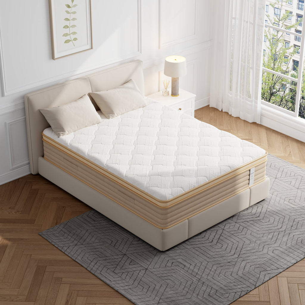 12" Queen Hybrid Memory Foam Mattress in a Box, Individual Pocket Springs for Motion Isolation, Silent Sleep & Pressure Relief