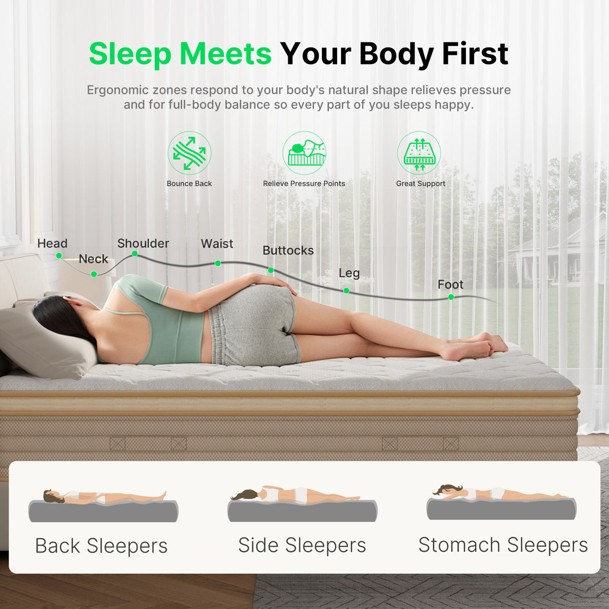 12" Queen Hybrid Memory Foam Mattress in a Box, Individual Pocket Springs for Motion Isolation, Silent Sleep & Pressure Relief