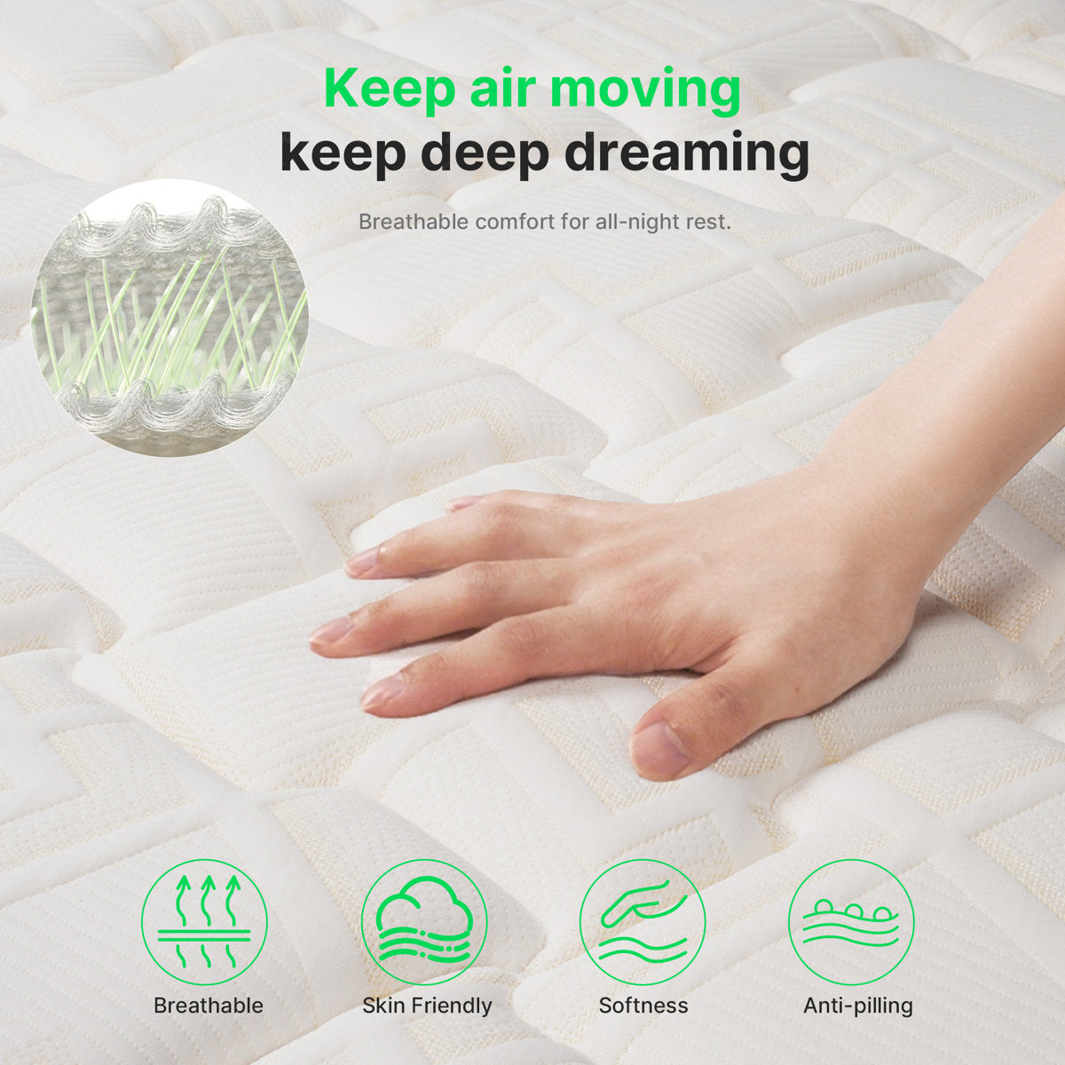 12" Queen Hybrid Memory Foam Mattress in a Box, Individual Pocket Springs for Motion Isolation, Silent Sleep & Pressure Relief