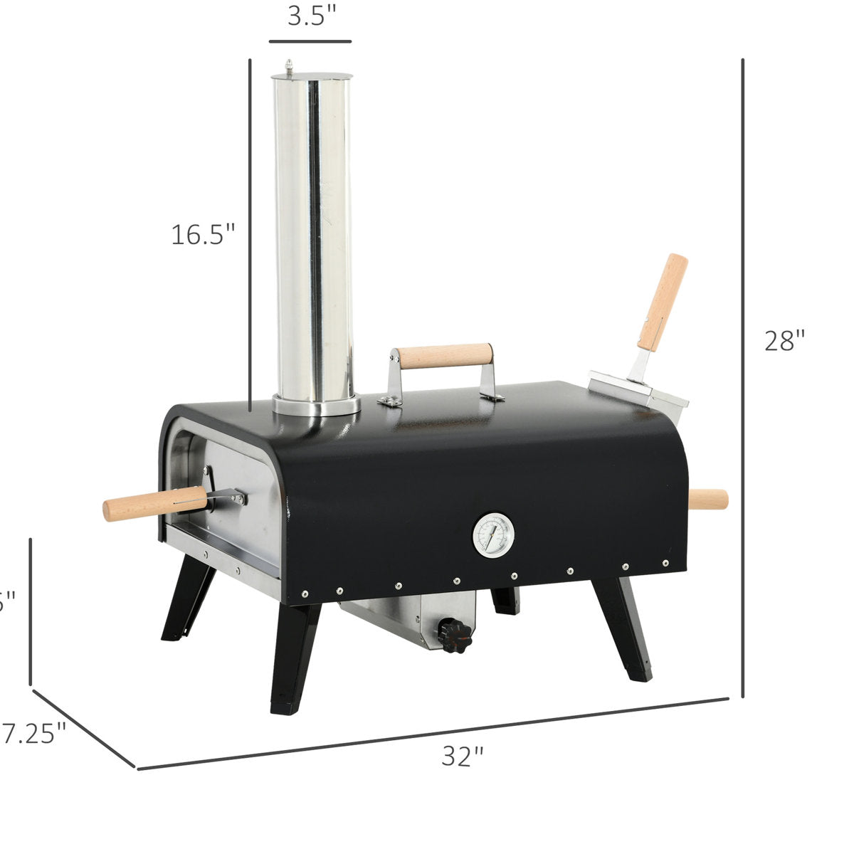 12" Rotating Stone Portable Pizza Oven, Foldable Legs, Stainless Steel, Elevate Your Outdoor Experience To A New Level Oven With Stone, Add Touch Of Deliciousness Gatherings Pizzas