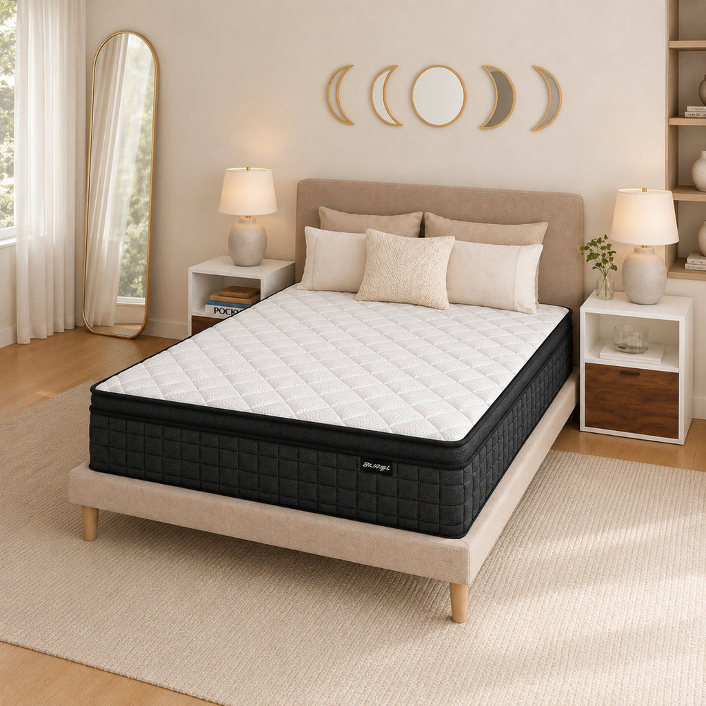 12''Medium Firm Hybrid Mattress – Pocket Springs, Motion Isolation & CertiPUR-US