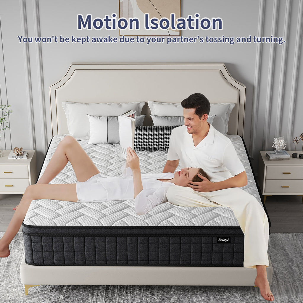 12''Medium Firm Hybrid Mattress – Pocket Springs, Motion Isolation & CertiPUR-US