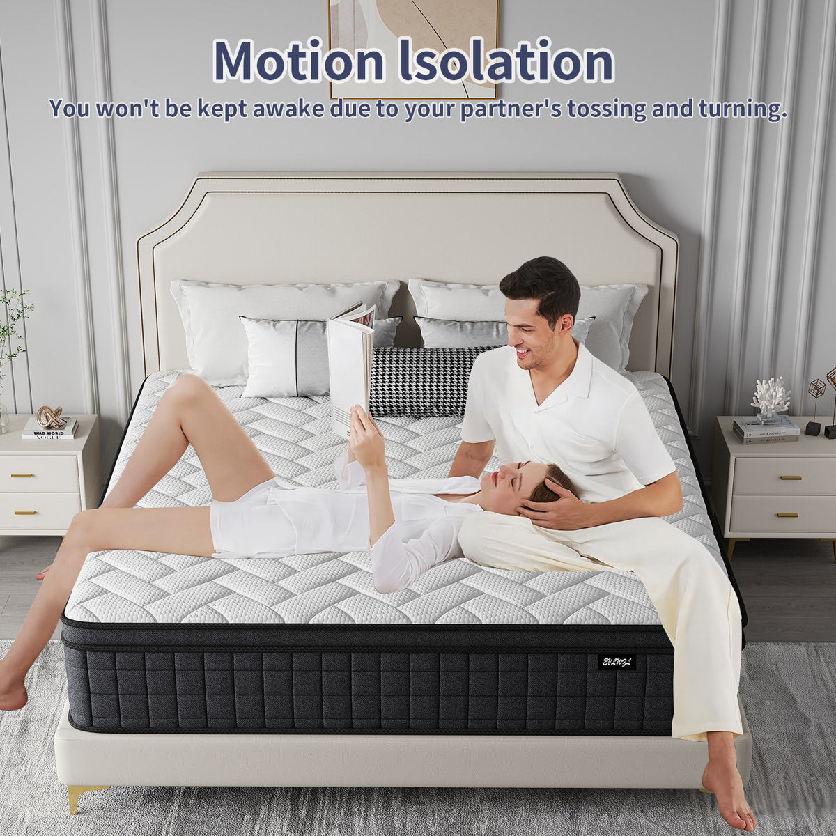 12''Medium Firm Hybrid Mattress – Pocket Springs, Motion Isolation & CertiPUR-US