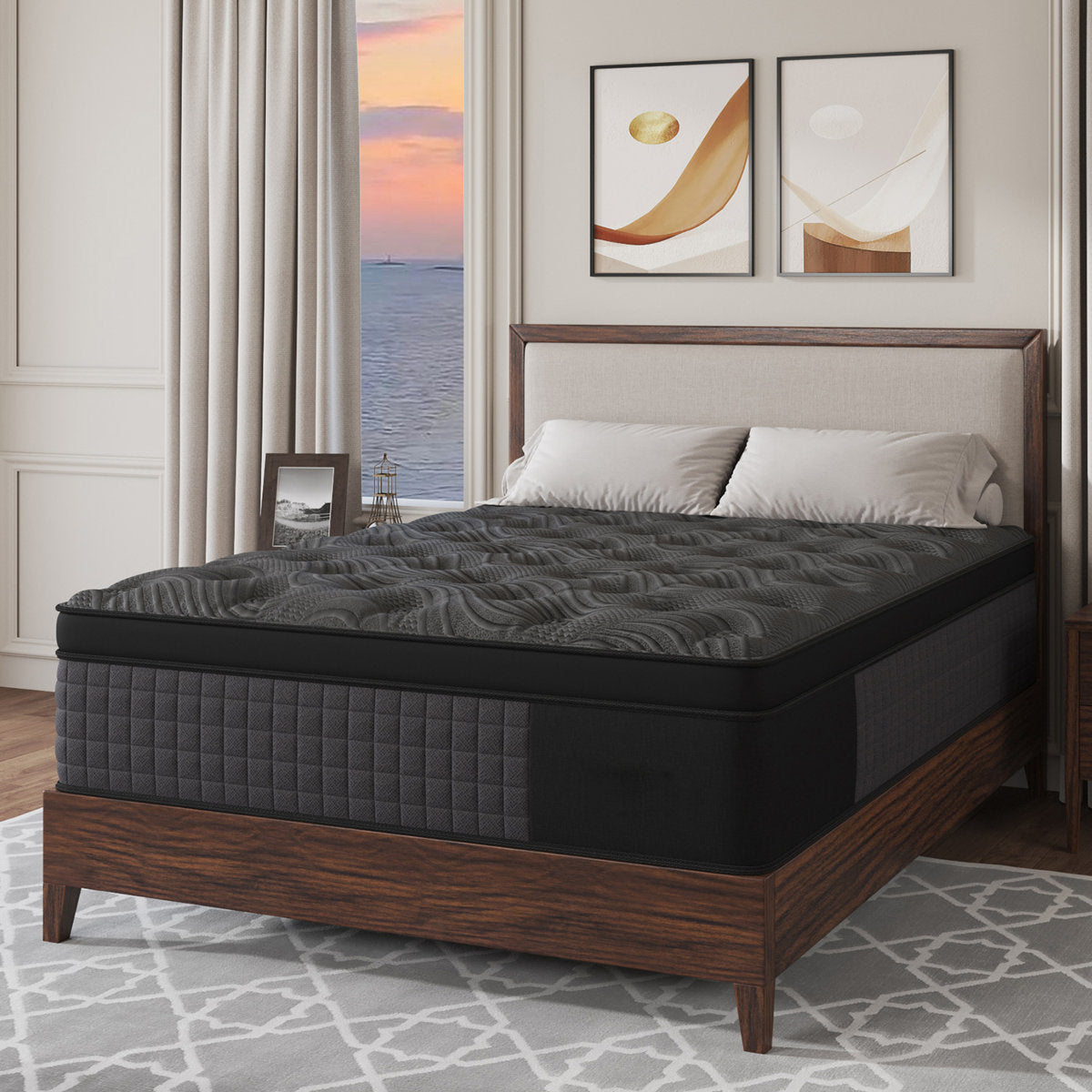 12''/14'' Twin Full Queen King Medium Firm Hybrid Mattress with Cooling Gel Memory Foam, Pocket Spring Support, Mattress in a Box