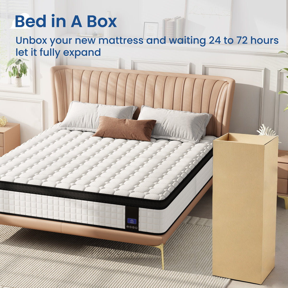 12 Inch Full Size Gel Memory Foam Medium Firm Hybrid Pillow Top Mattress In a Box with CertiPUR-US Certified,