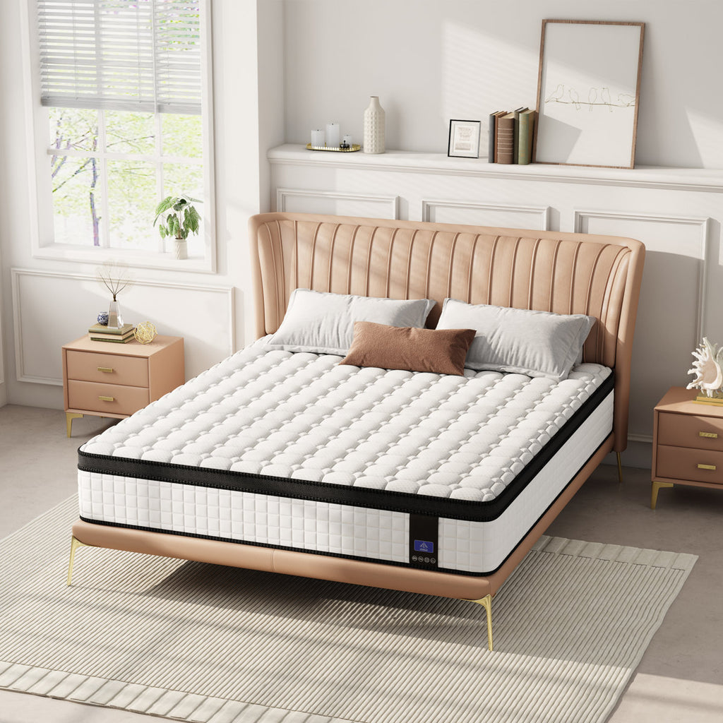 12 Inch Full Size Gel Memory Foam Medium Firm Hybrid Pillow Top Mattress In a Box with CertiPUR-US Certified,
