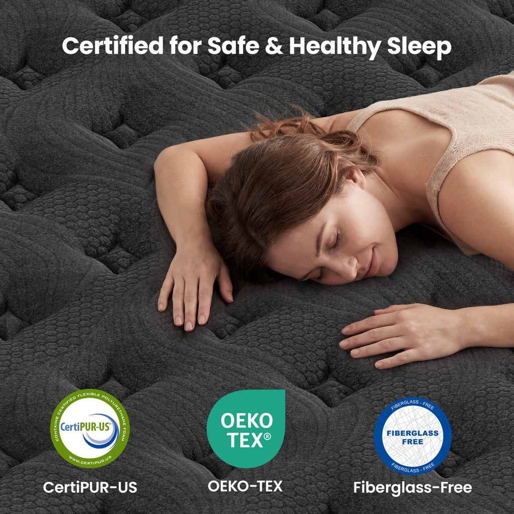 12 Inch Full Size Mattress, Pocket Springs & Memory Foam, Pressure Relief, Motion Isolation, Fiberglass-Free, Mattress in a Box