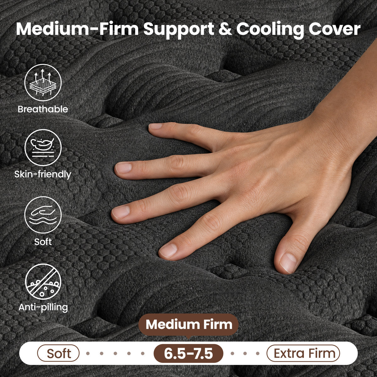 12 Inch Full Size Mattress, Pocket Springs & Memory Foam, Pressure Relief, Motion Isolation, Fiberglass-Free, Mattress in a Box