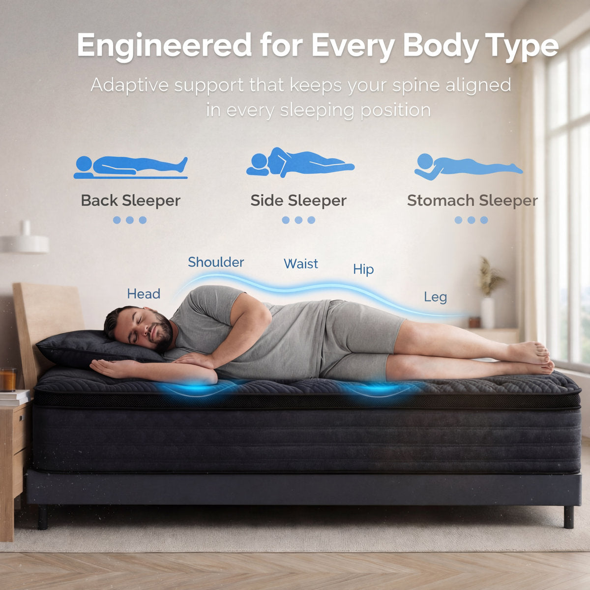 12 Inch Twin Mattress Cooling Gel Memory Foam Bed In A Box, Medium Firm & Pressure Relieving, Certipur-us Certified - Black