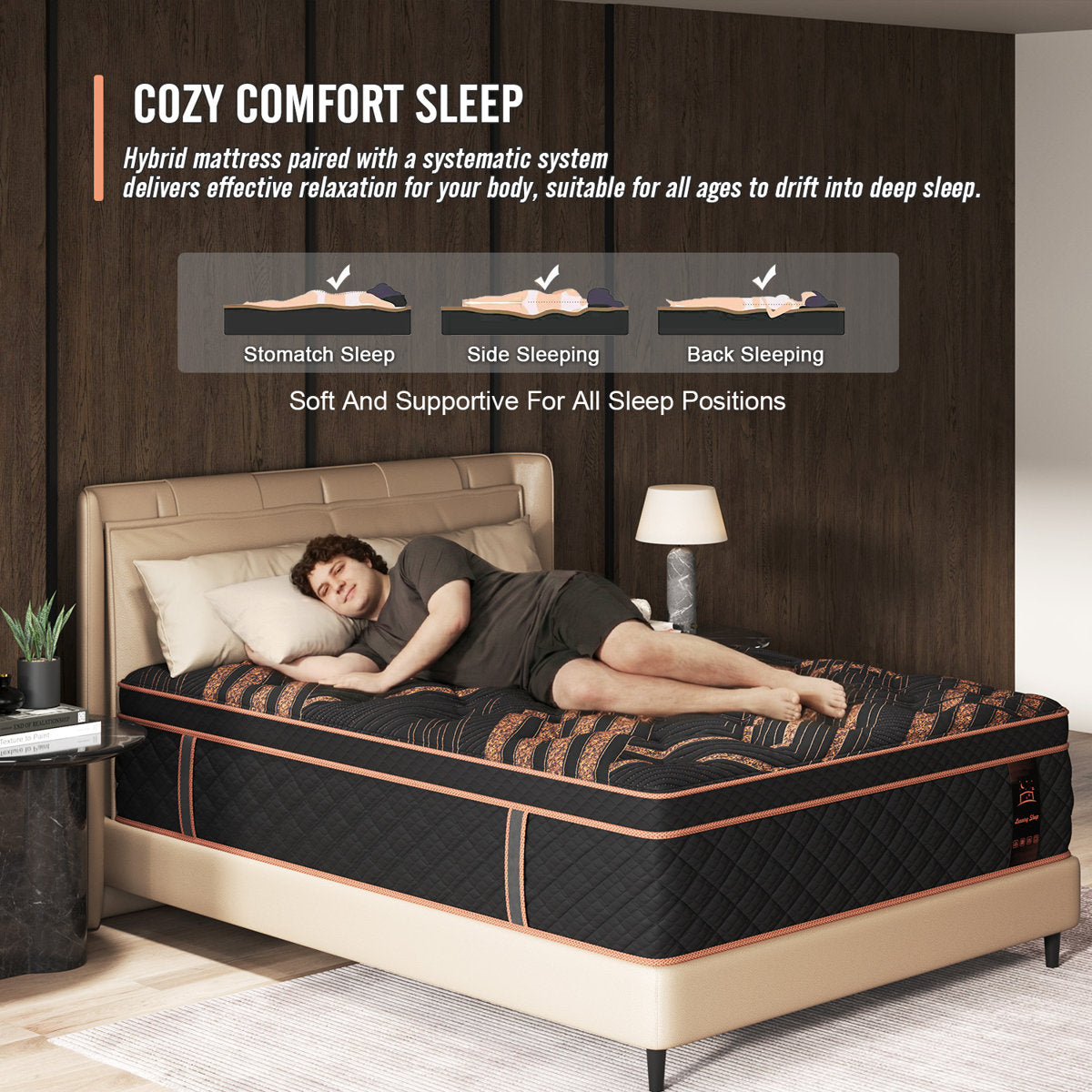 14-Inch Medium-Firm Hybrid Mattress with Gel Memory Foam & Pocket Coils, Mattress in a Box