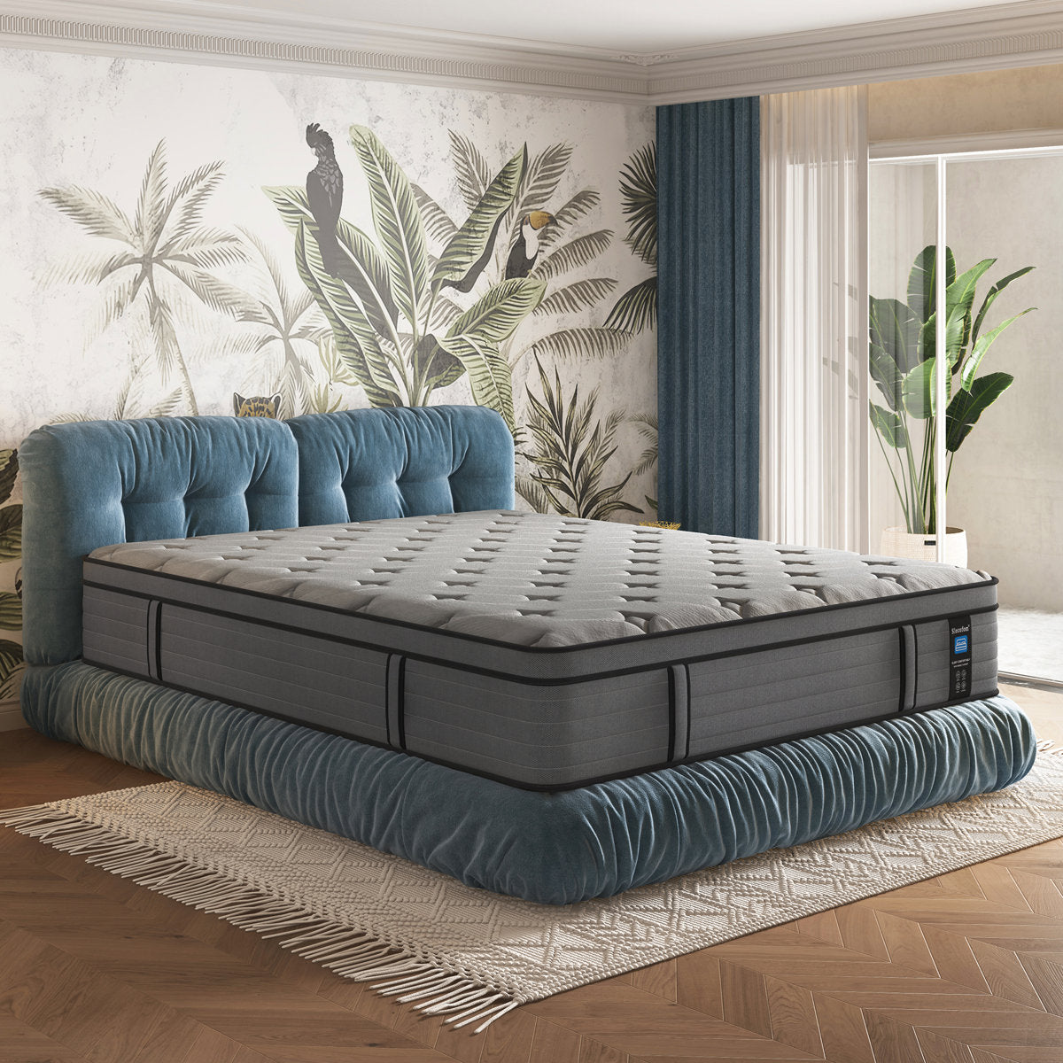 14" Bovingdon Firm Memory Foam Pocket Spring Hybrid Mattress, Motion Isolation, Firm Edge Support