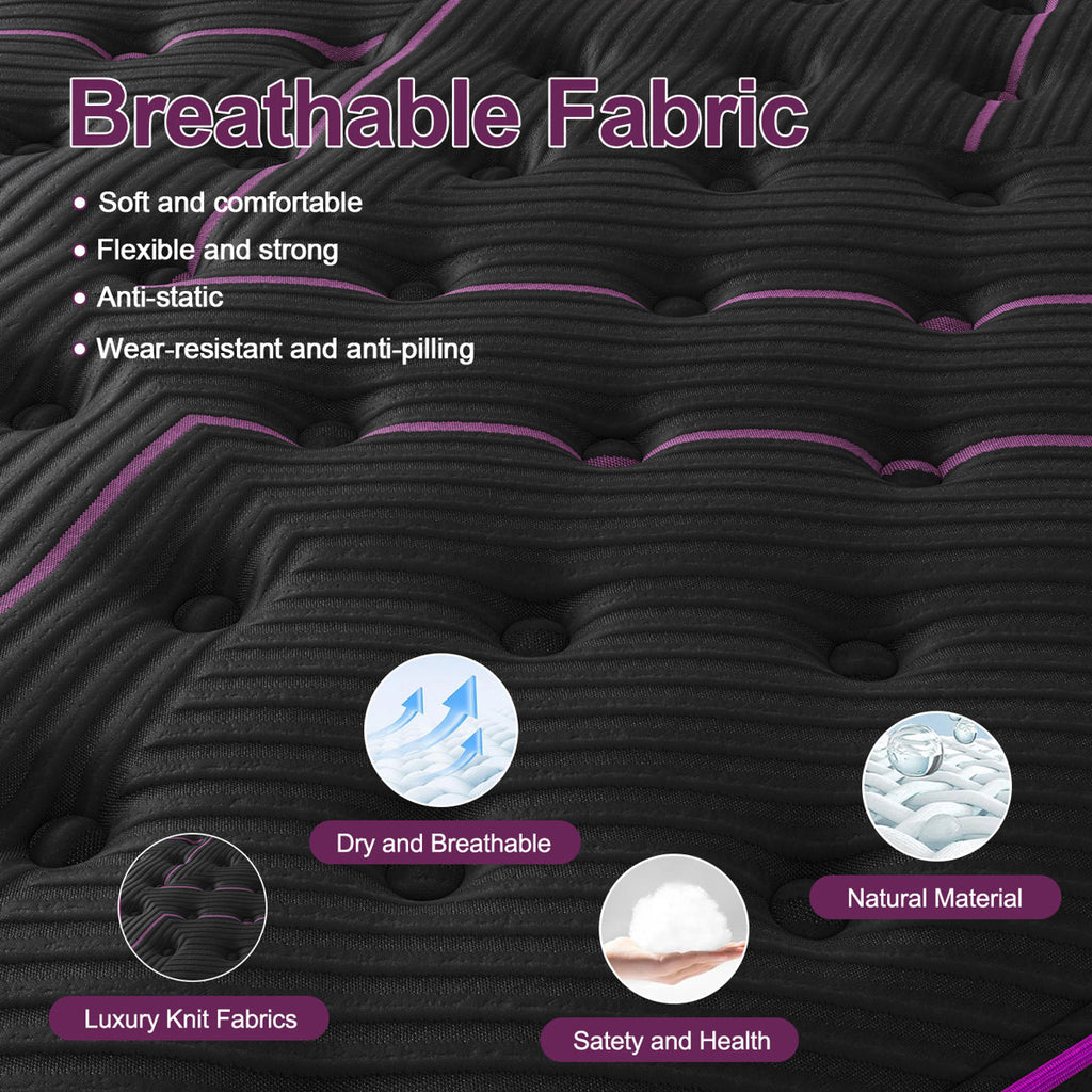 14" Medium-Firm Hybrid Mattress with Gel Memory Foam & Pocket Coils, Mattress in a Box