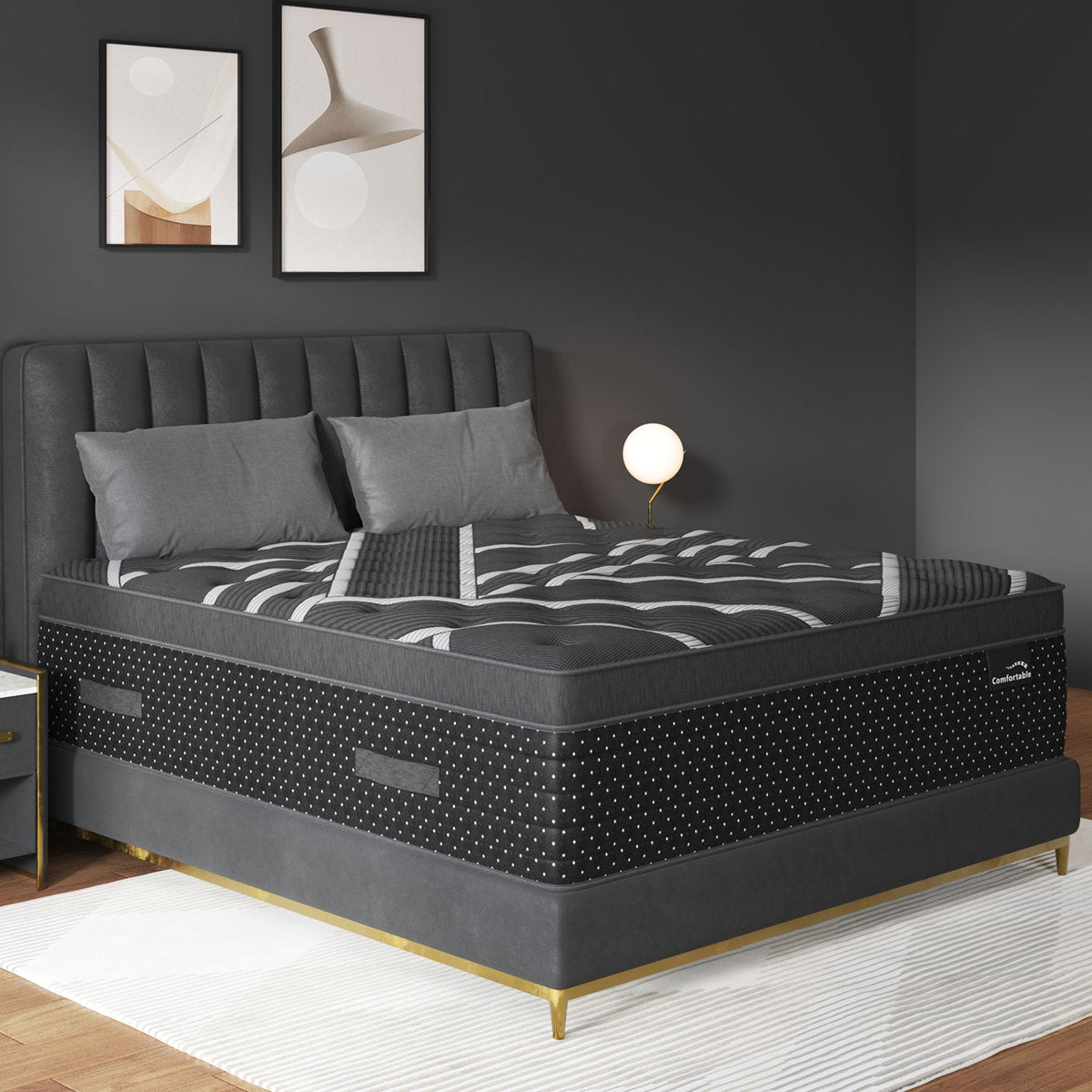 14''Medium-Firm Hybrid Mattress with Cooling Gel Memory Foam, Individually Wrapped Pocket Coils, Mattress in a Box