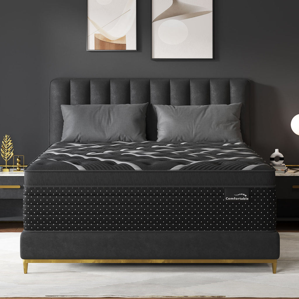 14''Medium-Firm Hybrid Mattress with Cooling Gel Memory Foam, Individually Wrapped Pocket Coils, Mattress in a Box