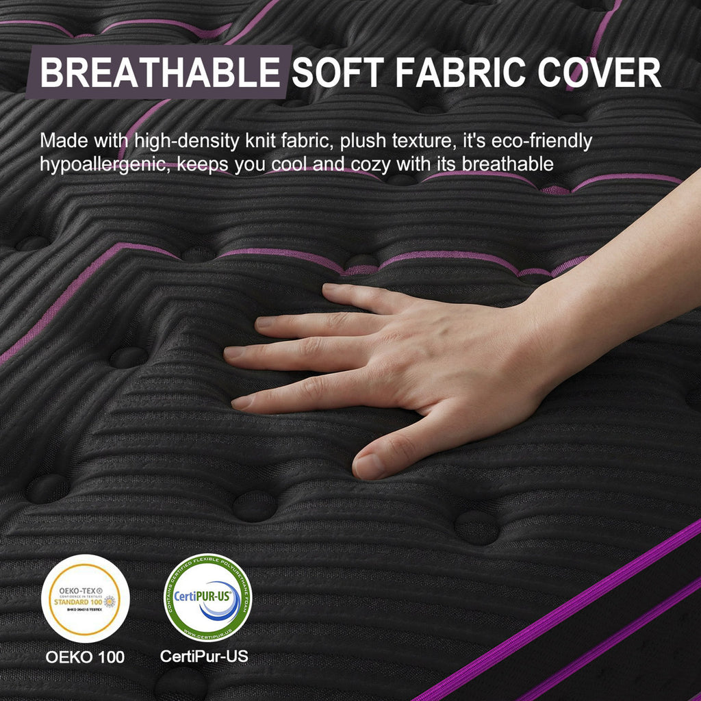 14'' Medium-Firm Hybrid Mattress With Gel Memory Foam Mattress In A Box