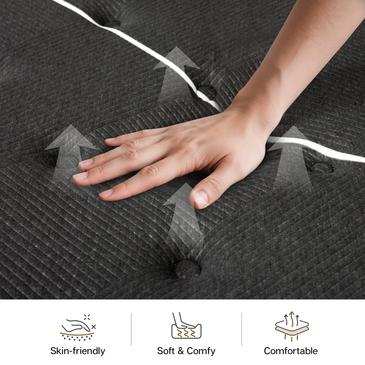 14 Inch Firm King Size Hybrid Mattress with Gel Memory Foam & Pocket Springs for Back Pain Relief and Edge Support