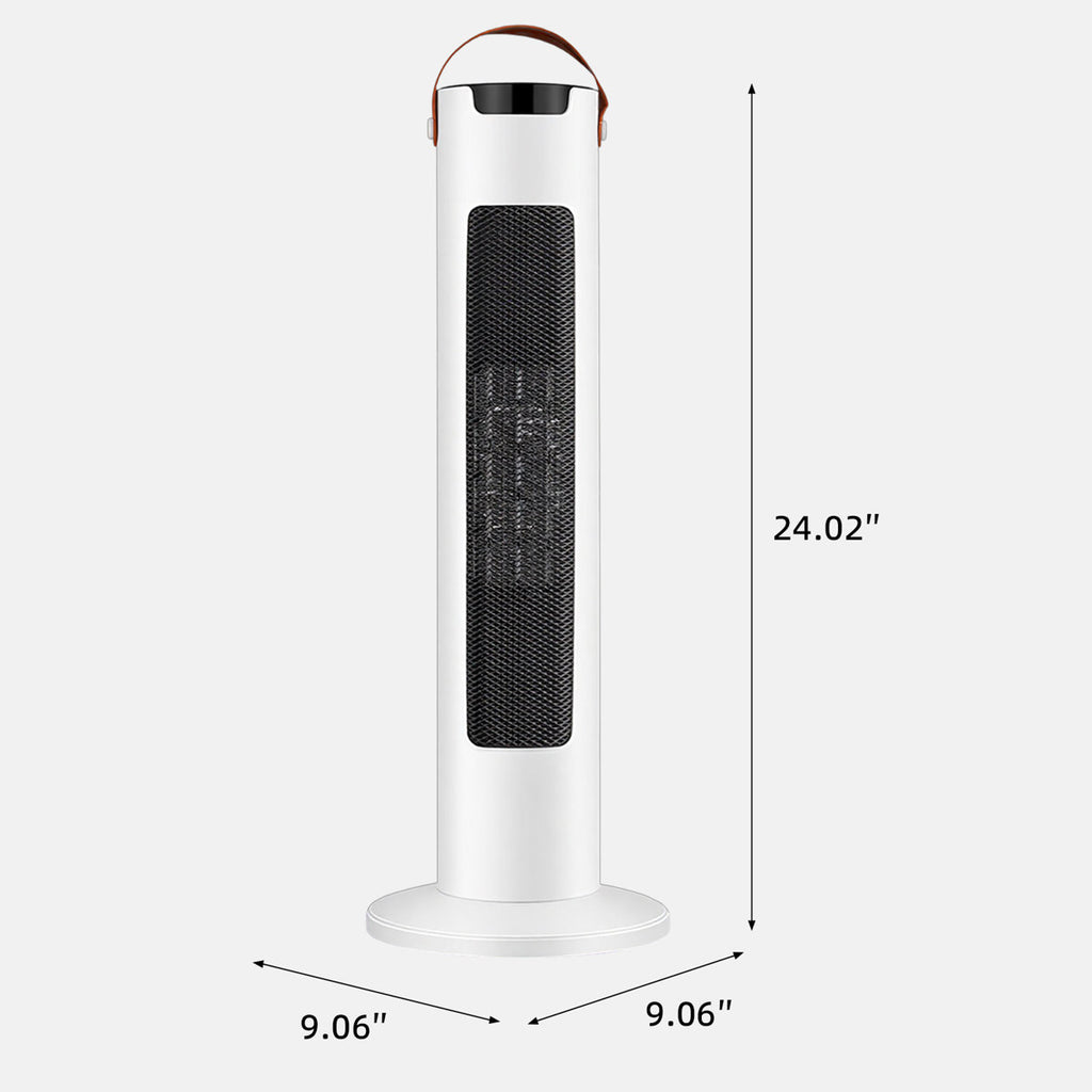 1500W24in. Quiet Tower Space Heater with PTC Ceramic Heating, Remote Control & App,Digital Display, 12H Timer, Tip-Over Protection with Carry Handle