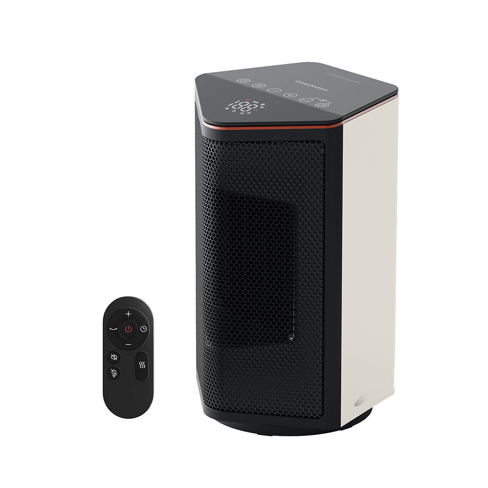 1500W Portable Ceramic Forced Air Space Heater with Thermostat, 70¡ã Oscillation, 3 Heat Modes, 12H Timer, White Small Heater for Bedroom Office Desk