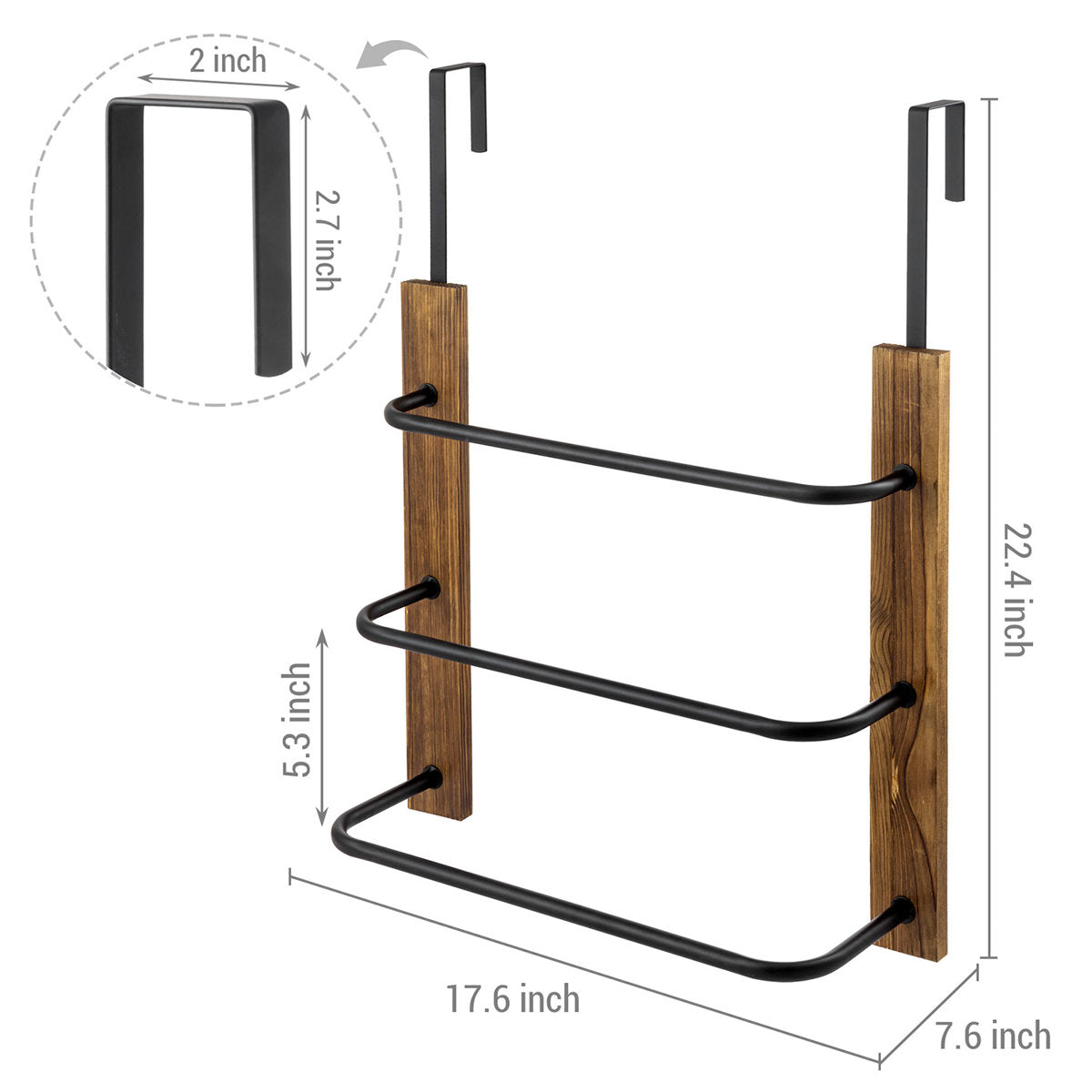 17.6 " Over-the-Door Towel Rack WAYBATH2604DKBRN
