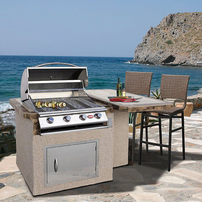 1 -Piece 4-Burner Liquid Propane BBQ Grill Islands