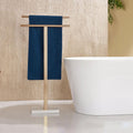 2-Tier Freestanding Towel Rack for Bathroom Floor - Stainless Steel Standing Towel Holder with Heavy Marble Base HC0000295-ChampagneBronze