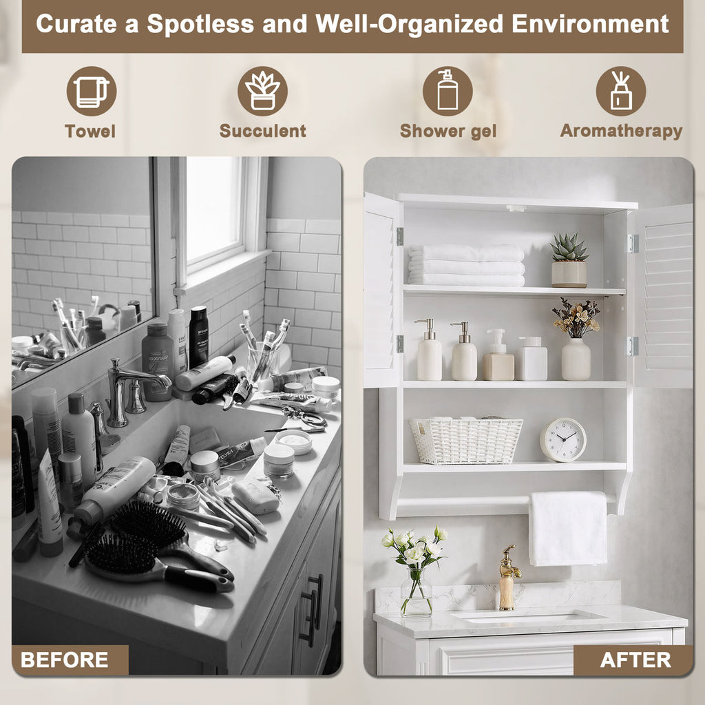 23.6" W Wall Mounted Bathroom Cabinet with 2 Doors