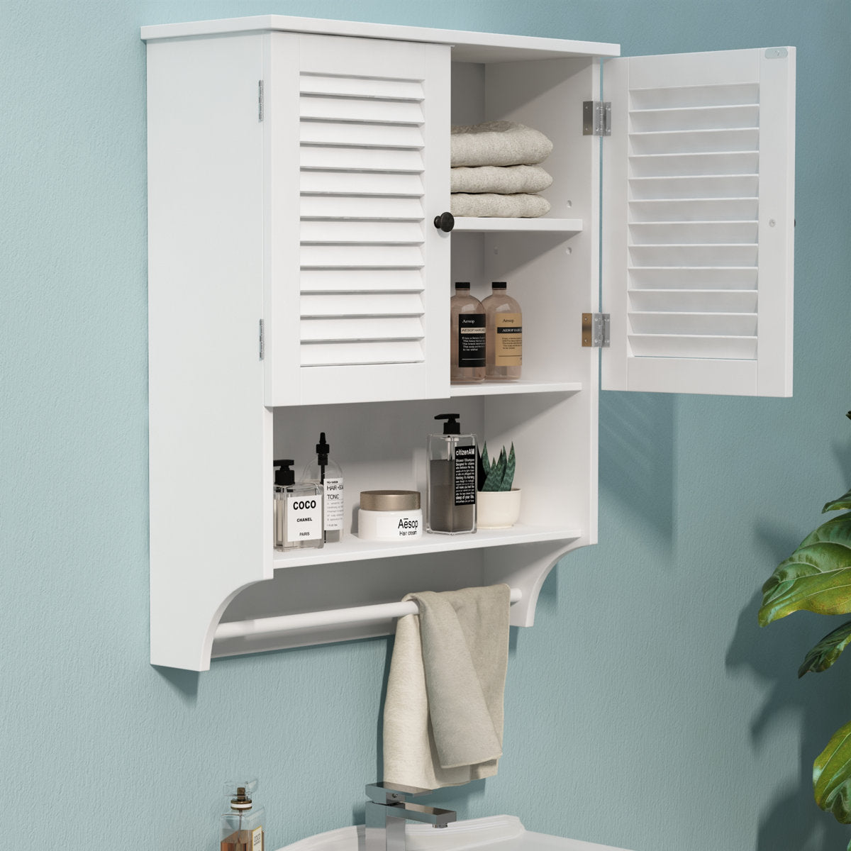 23.6" W Wall Mounted Bathroom Cabinet with 2 Doors