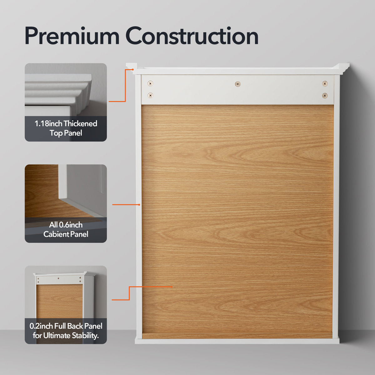 23" X 30" White Shaker Wall Mounted Bathroom Cabinet With Wood Grain Interior And Dtc Soft-close Hinges