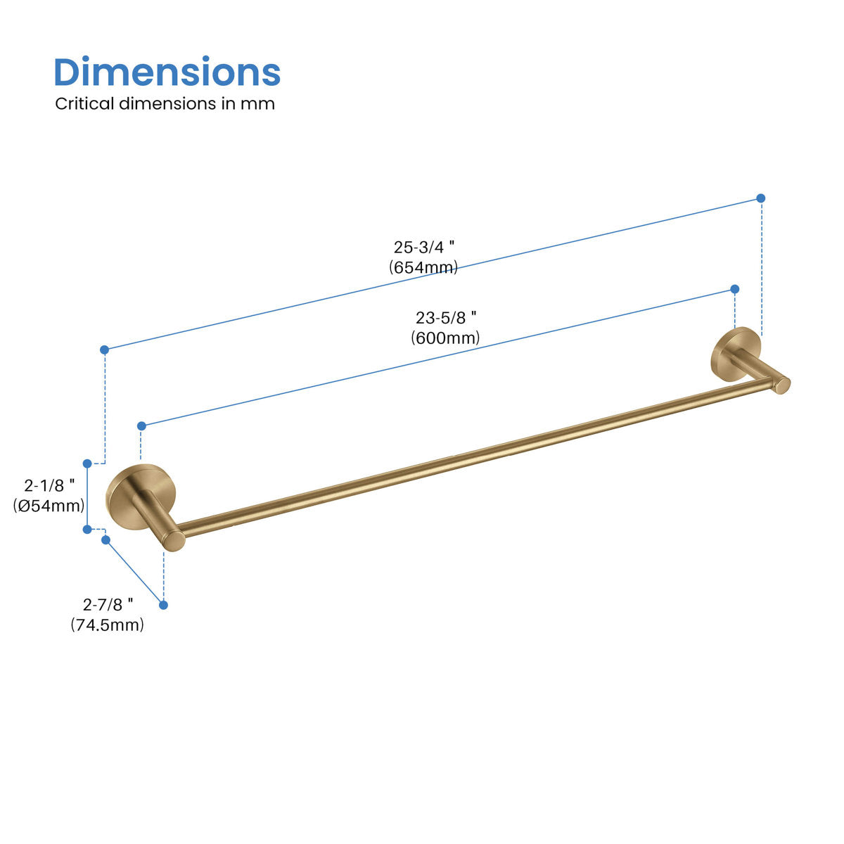 24" Wall Mounted Towel Bar KBA1404BB
