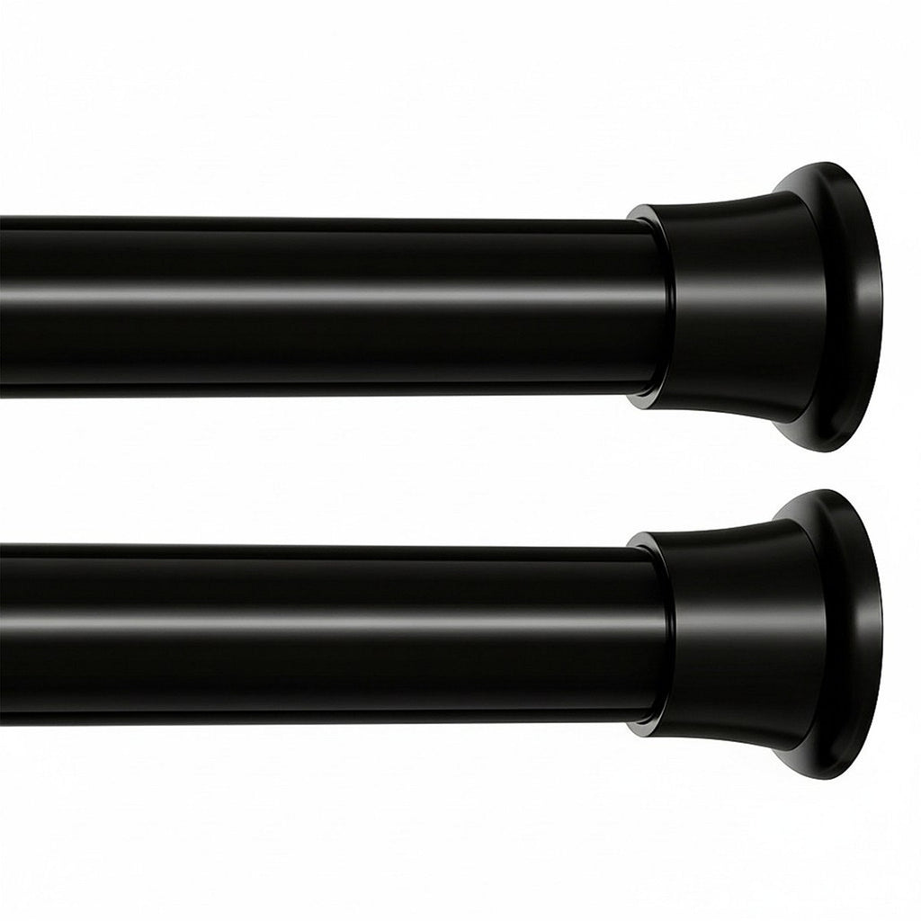 2 Pack Spring Tension Rod 31-76 Inch, 7/8" Diameter No Drill Curtain Rod, Sturdy Iron With Anti-Slip Ends, Adjustable Tension Pole For Shower Window Doorway Closet, Easy Install