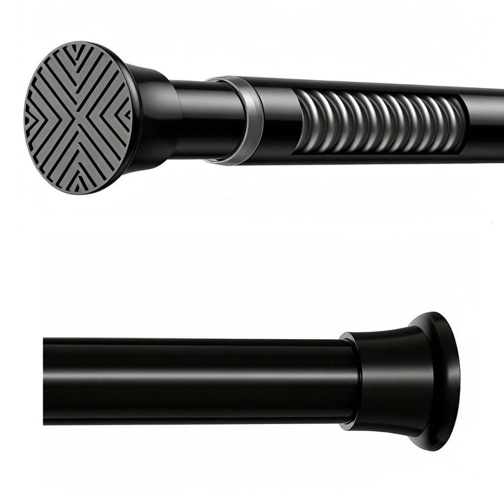 2 Pack Spring Tension Rod 31-76 Inch, 7/8" Diameter No Drill Curtain Rod, Sturdy Iron With Anti-Slip Ends, Adjustable Tension Pole For Shower Window Doorway Closet, Easy Install