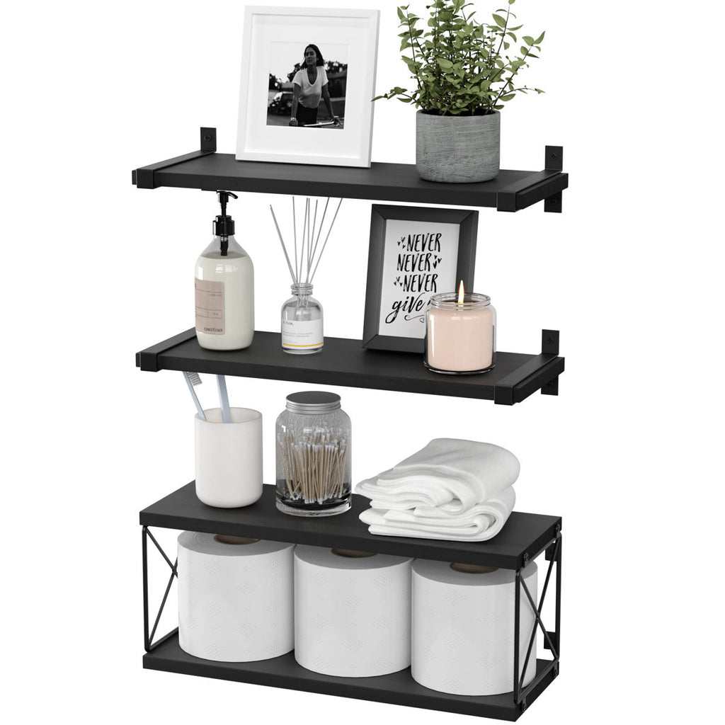 3 Piece Pine Floating Shelf