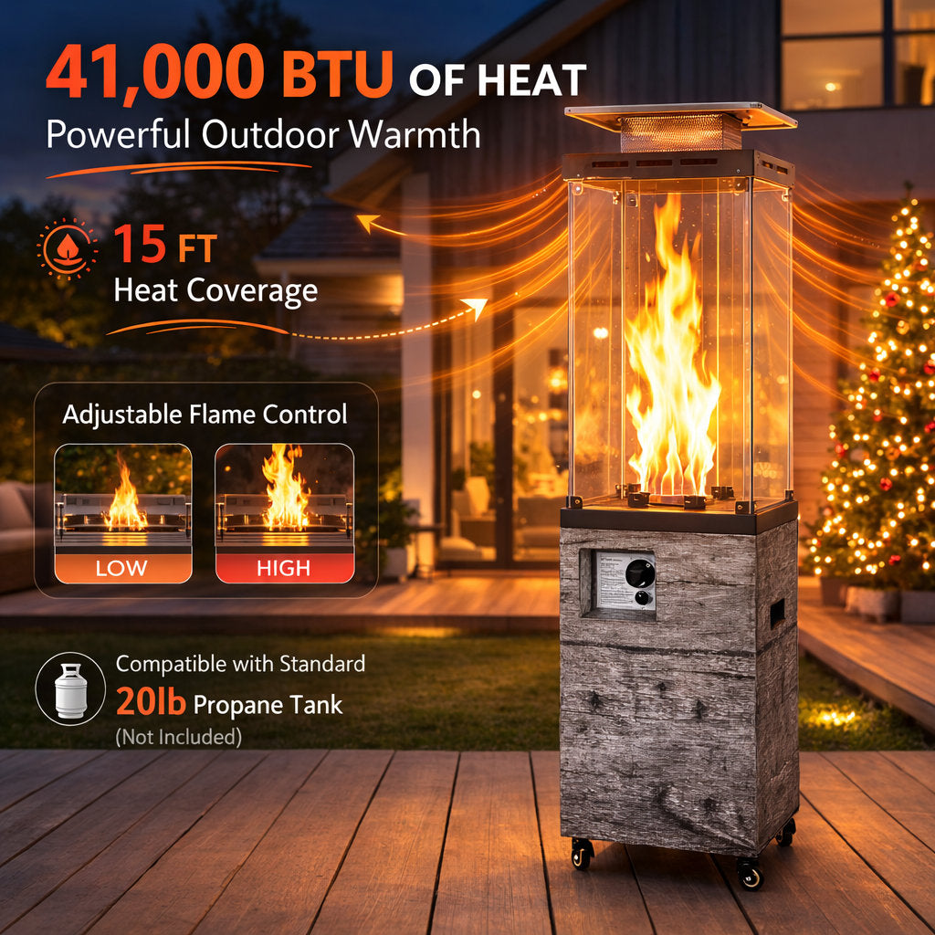 41000 Propane Standing Patio Heater(Set of 2)