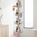 42" to 114" High Shower Corner Caddy Tension Pole Rust-Proof Tension Pole in Square Shape