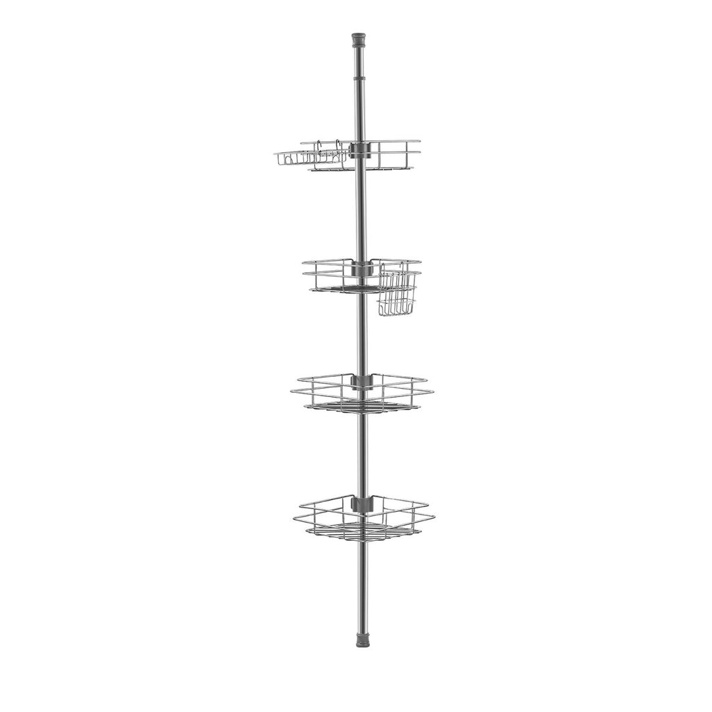 42" to 114" High Shower Corner Caddy Tension Pole Rust-Proof Tension Pole in Square Shape