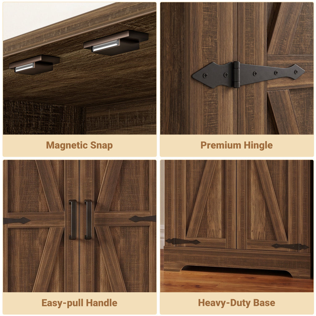 43.3"H Bathroom Storage Cabinet with 3 Adjustable Shelves