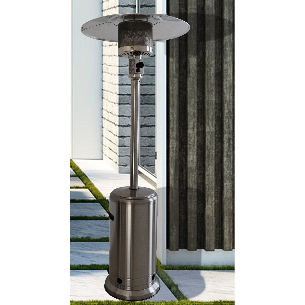 46000 Standing Patio Heating - Consistent Heat Supply, Steel Gray Finish, 32 In Depth, Feature Included Heater Provides Ample Heat, Aluminium Construction, 83.5 Height,