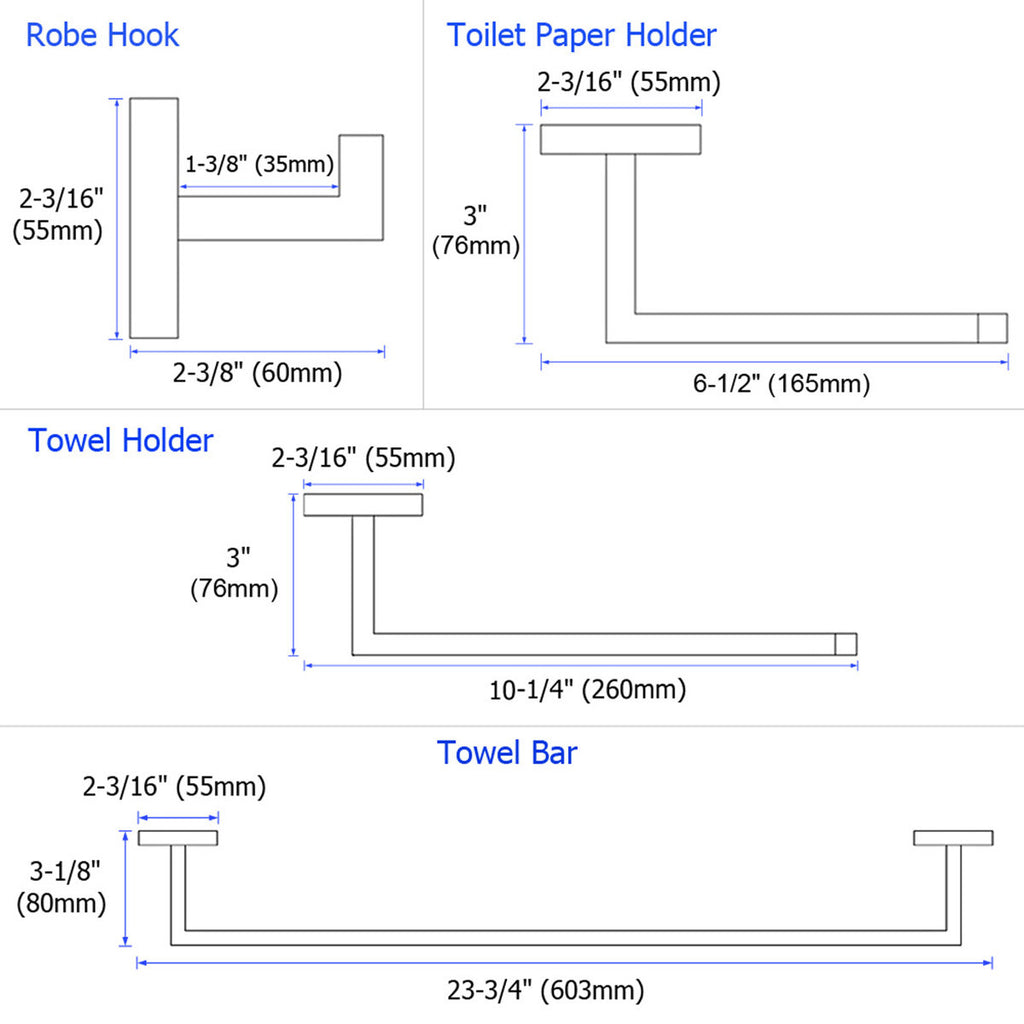4 - Piece Bathroom Hardware Set GD003