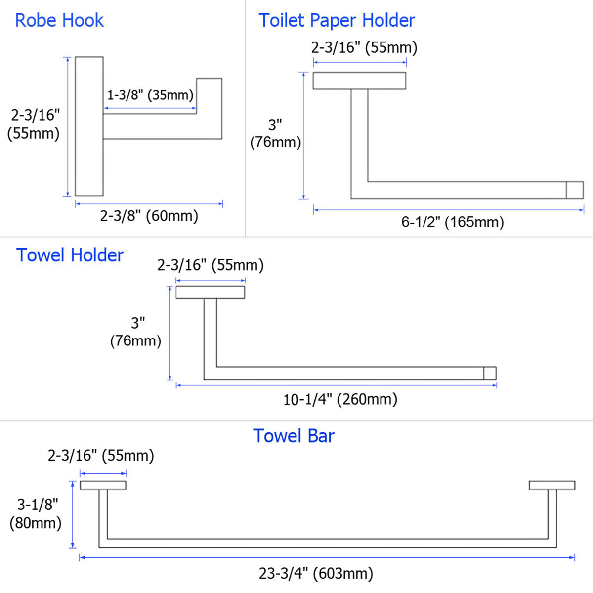 4 - Piece Bathroom Hardware Set GD003