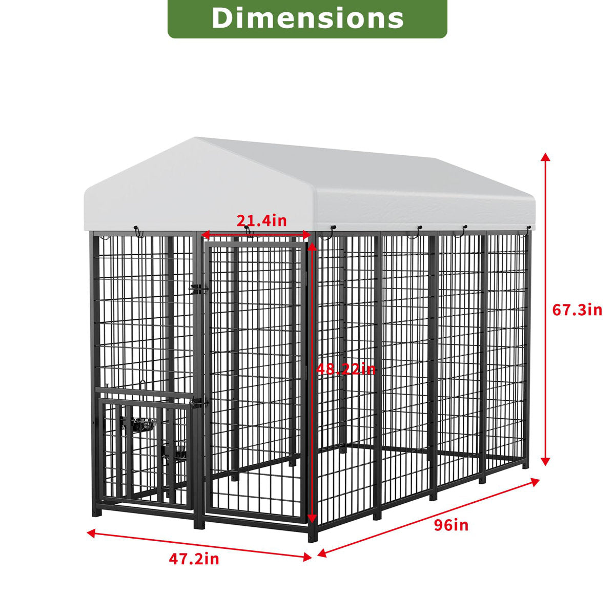 4 ft. x 8 ft. Walk-In Outdoor Dog Kennel and Exercise Pen with Waterproof Canopy