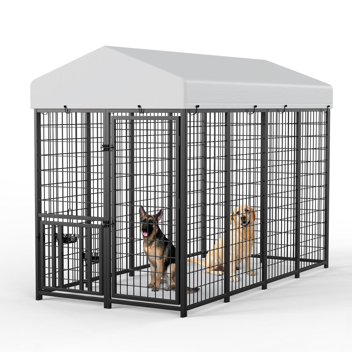 4 ft. x 8 ft. Walk-In Outdoor Dog Kennel and Exercise Pen with Waterproof Canopy