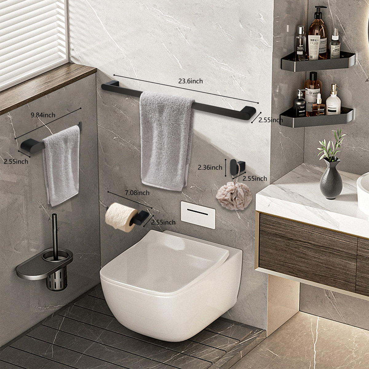 5 - Piece Bathroom Hardware Set SM-ET2-RV53MB