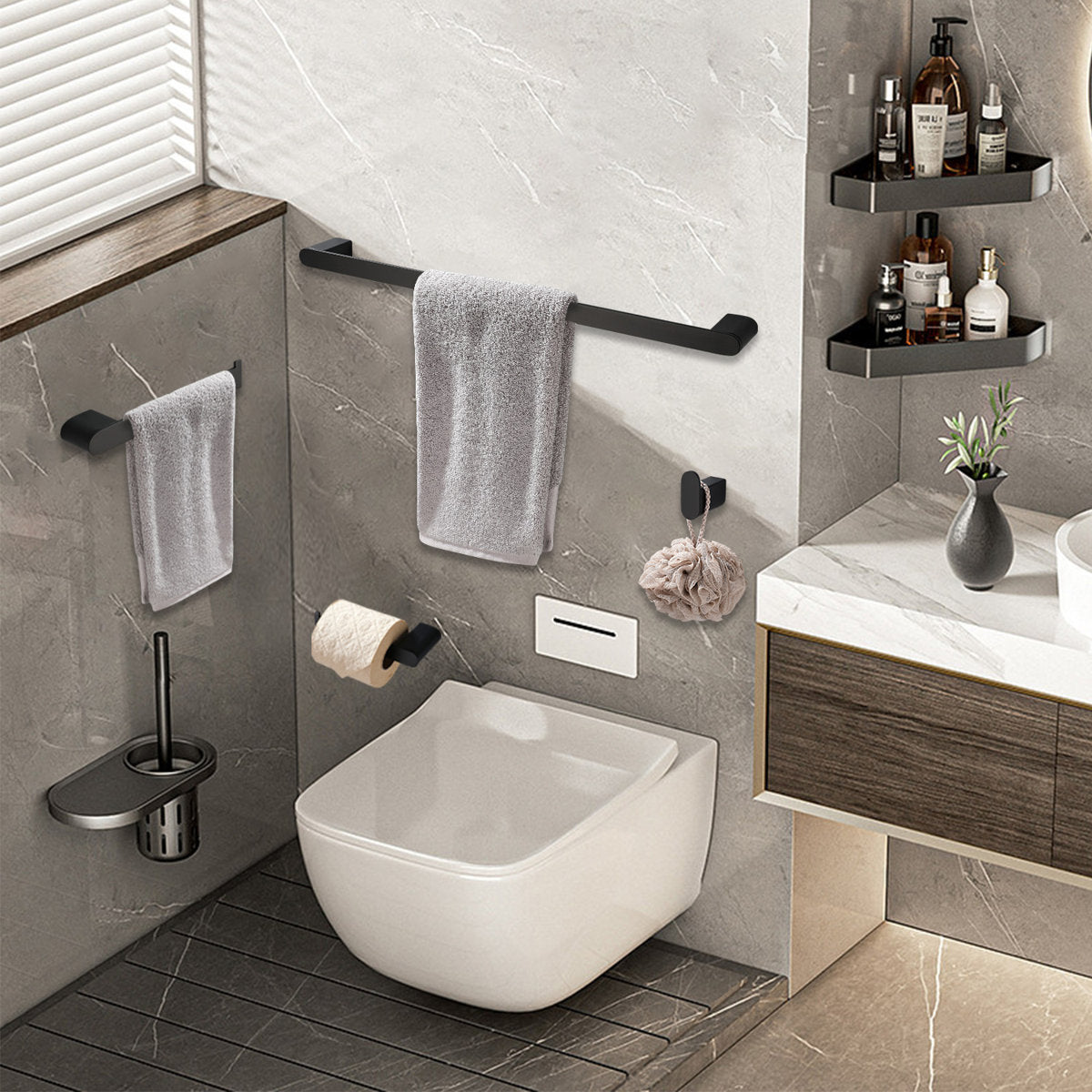 5 - Piece Bathroom Hardware Set SM-ET2-RV53MB